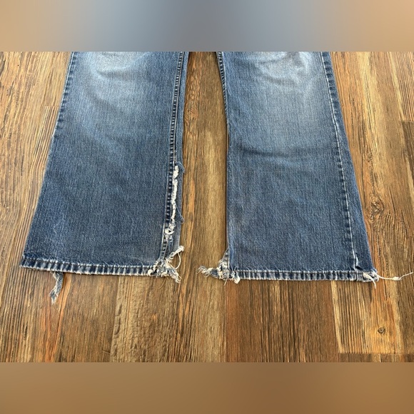 Unionbay Loose Boot Cut Jeans Mens 34x32 Blue Denim Distressed Destroyed Vtg Y2K - Picture 13 of 16